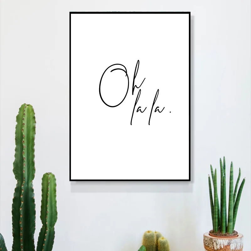 Black White Oh La La Quote Wall Art Canvas Painting Home Decor Posters And Prints Wall Art Picture For Living Room Modern
Black White Oh La La Quote Wall Art Canvas Painting Home Decor Posters And Prints Wall Art Picture For Living Room Modern