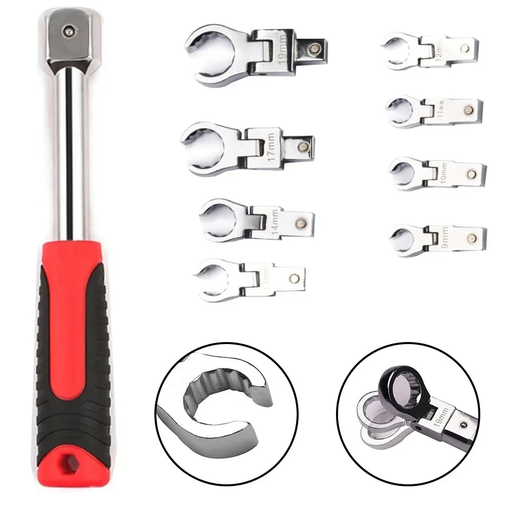 9 Pcs/Set Ratchet Wrench Shaking Head Rotatable 180 ° Removable Flexible Torque Spanner Interchangeable Combination Set
9 Pcs/Set Ratchet Wrench Shaking Head Rotatable 180 ° Removable Flexible Torque Spanner Interchangeable Combination Set