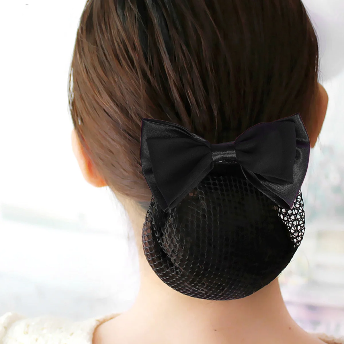 2pcs Elastic Bun Bow Headdress Hair Snood Net Barrette Mesh Clip Accessories for Lady Women Dance Office (Black)
2pcs Elastic Bun Bow Headdress Hair Snood Net Barrette Mesh Clip Accessories for Lady Women Dance Office (Black)