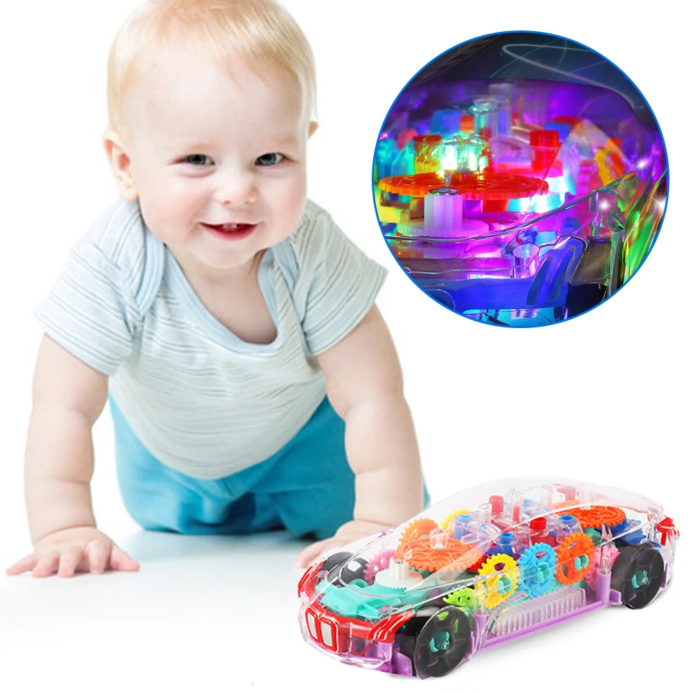 Electric Transparent Body Car Rotating Mechanical Gear Vehicle with Sound Light Luminous Flashing Toy Gifts for Kids
Electric Transparent Body Car Rotating Mechanical Gear Vehicle with Sound Light Luminous Flashing Toy Gifts for Kids