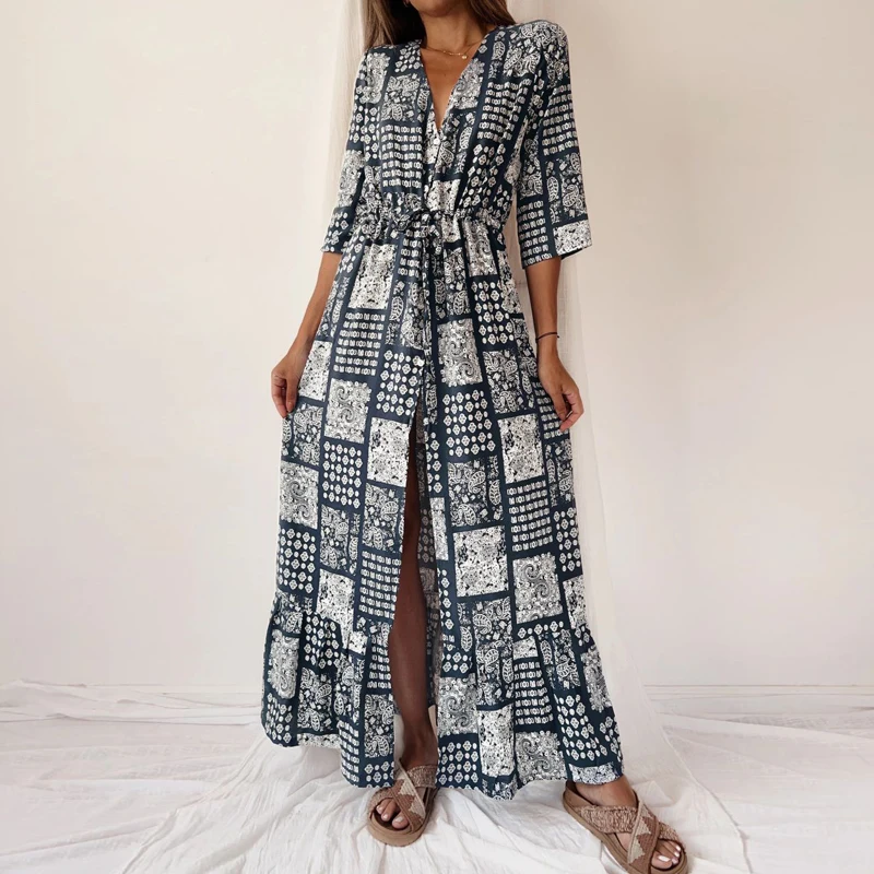 Женское элегантное праздничное платье, летнее винтажное платье в стиле бохо с принтом и завязкой на талии, женское весеннее длинное платье ...
Женское элегантное праздничное платье, летнее винтажное платье в стиле бохо с принтом и завязкой на талии, женское весеннее длинное платье ...
