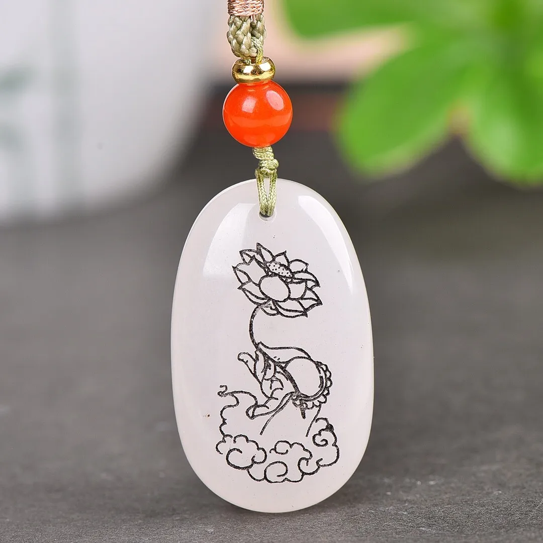 Natural White Jade Lotus Bergamot Pendant Necklace Women Fine Jewelry Golden Silk Jades Stone Lucky Charms Buddhism Amulets
Natural White Jade Lotus Bergamot Pendant Necklace Women Fine Jewelry Golden Silk Jades Stone Lucky Charms Buddhism Amulets