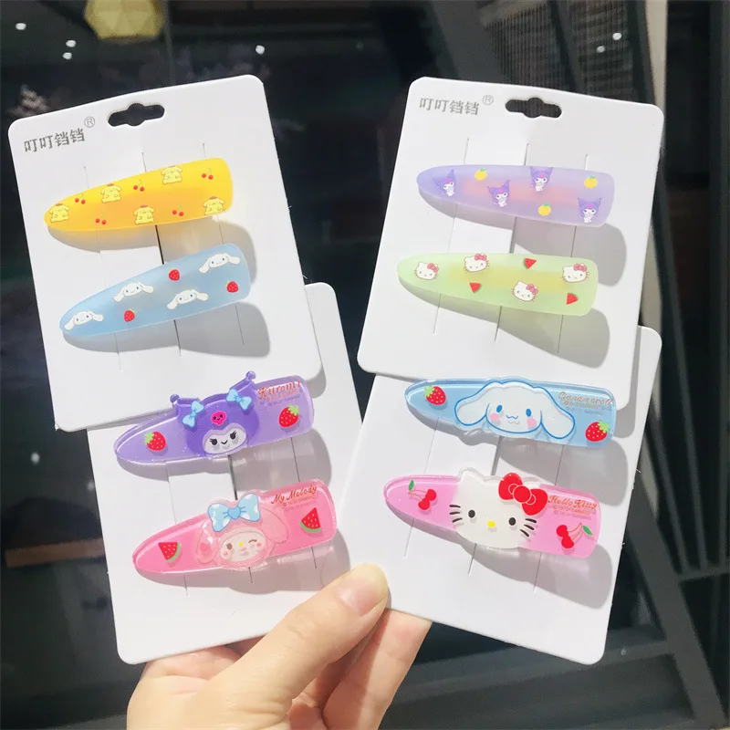 2Pcs Cartoon Sanrio Hairpin Hello Kittys My Melody Kuromi Accessories Cute Beauty Anime Headdress Side Banger Toys for Girl Gift
2Pcs Cartoon Sanrio Hairpin Hello Kittys My Melody Kuromi Accessories Cute Beauty Anime Headdress Side Banger Toys for Girl Gift