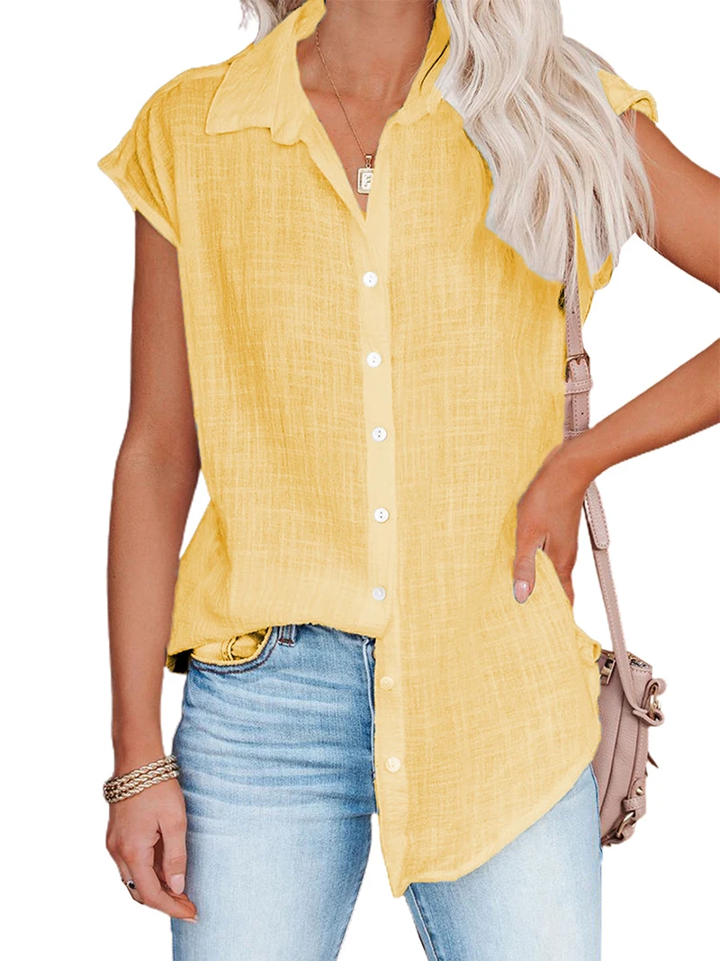 Solid Single Breasted Shirt White Lapel Blouses Women Casual Short Sleeve Summer Womens Tops Korean Style Clothes S-XXXL Shirts
Solid Single Breasted Shirt White Lapel Blouses Women Casual Short Sleeve Summer Womens Tops Korean Style Clothes S-XXXL Shirts