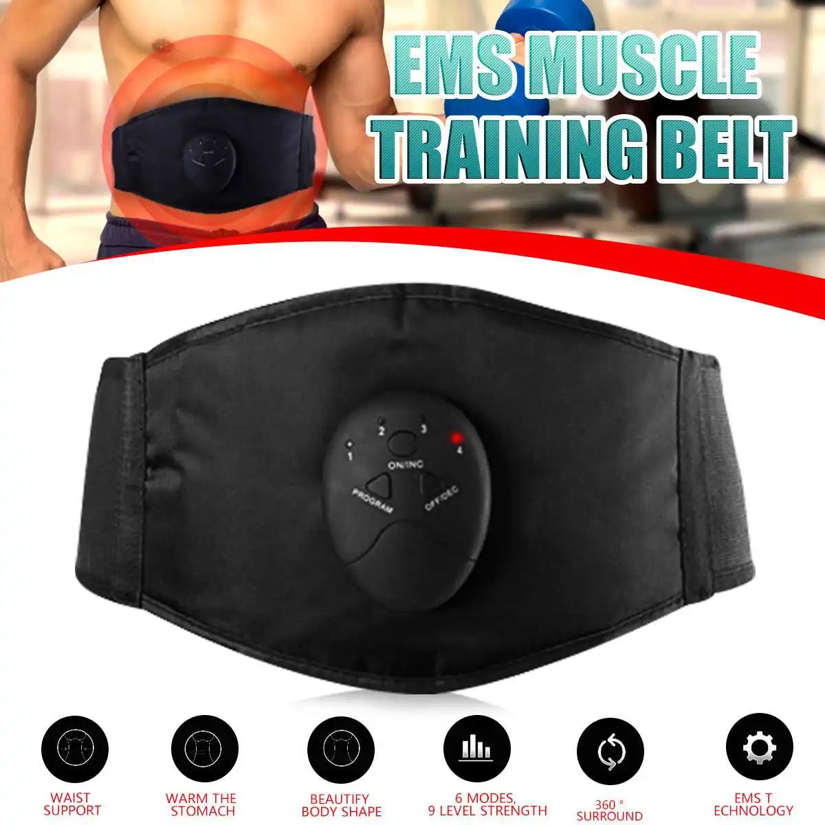6 Modes Intelligent EMS Fitness Waist Belt Fitness Trainer USB Charging Massager for Body Shaper Muscoli Addominali Sport
6 Modes Intelligent EMS Fitness Waist Belt Fitness Trainer USB Charging Massager for Body Shaper Muscoli Addominali Sport