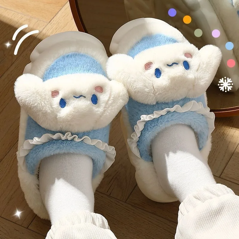Kawaii Sanrio Anime Cinnamoroll Kuromi My Melody Plush Slippers Cute Cartoon Hello Kitty Thick Sole Warm Lovely Soft for Girls 
Kawaii Sanrio Anime Cinnamoroll Kuromi My Melody Plush Slippers Cute Cartoon Hello Kitty Thick Sole Warm Lovely Soft for Girls