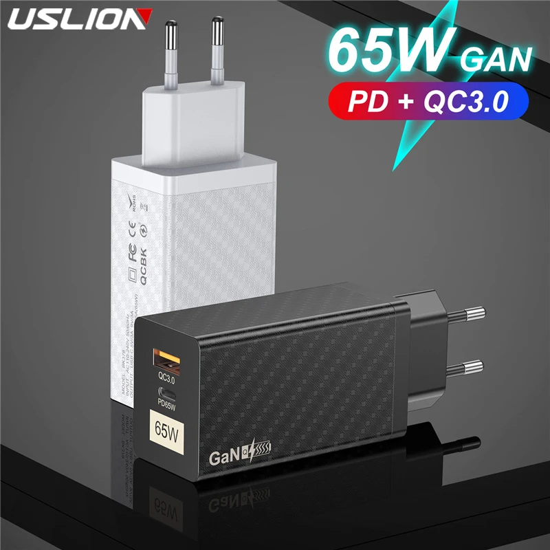 USLION 65W GaN Type C PD Charger 20W USB QC 4.0 QC 3.0 Quick Charge Fast Charging For iPhone 13 11 Pro Xiaomi 12 Samsung Etc
USLION 65W GaN Type C PD Charger 20W USB QC 4.0 QC 3.0 Quick Charge Fast Charging For iPhone 13 11 Pro Xiaomi 12 Samsung Etc