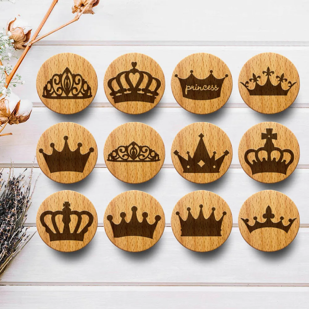 New Engraved Crown Wooden Drawer Knob Boho Nursery Cabinet Pulls Nature Wood Wall Coat Hook Children's Room Furniture Handles
New Engraved Crown Wooden Drawer Knob Boho Nursery Cabinet Pulls Nature Wood Wall Coat Hook Children's Room Furniture Handles