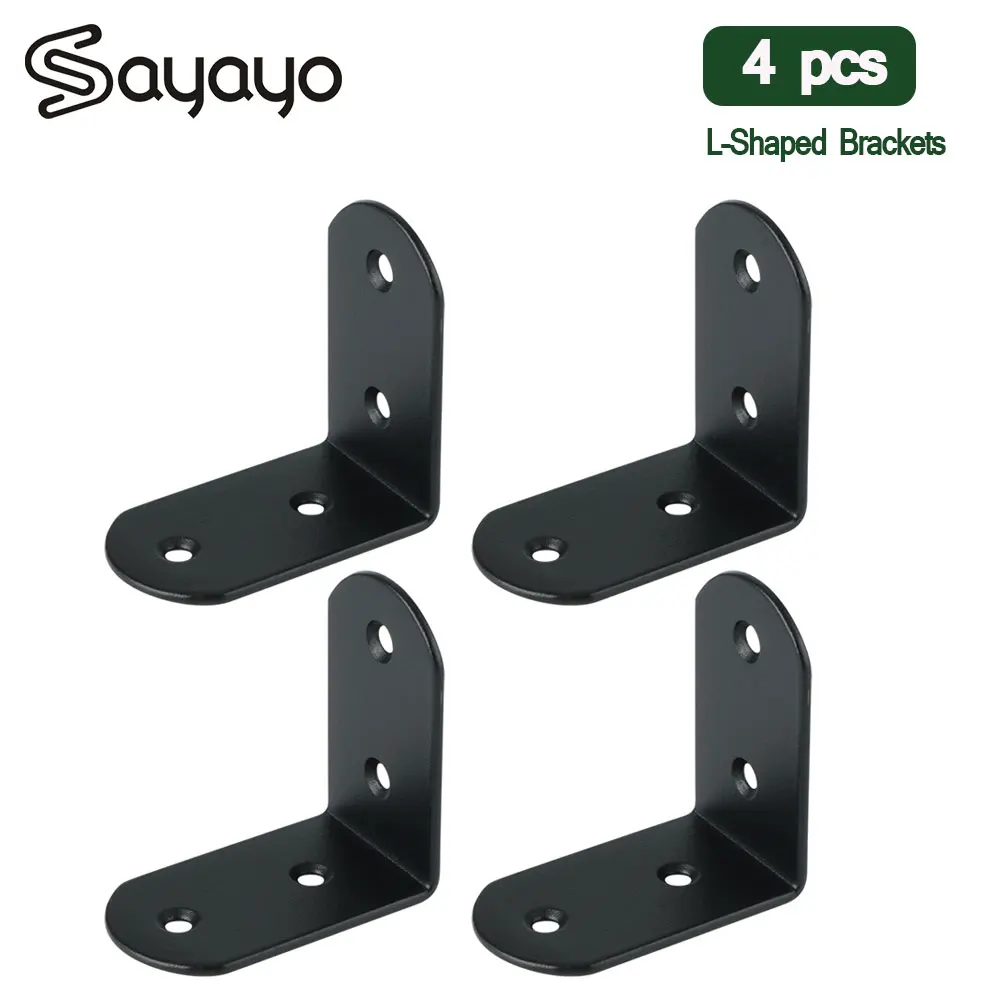 4pcs Black L-Shaped Brackets Stainless Steel Right Angle Bracket Support Iron Wardrobes Cabinet Joint Furniture Hardware
4pcs Black L-Shaped Brackets Stainless Steel Right Angle Bracket Support Iron Wardrobes Cabinet Joint Furniture Hardware