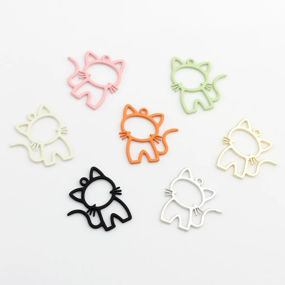 Zinc Alloy Charms Pendant Color Spray Paint Cartoon Cat Hollow UV Resin Charms 10pcs For DIY Jewelry Making Finding Accessories
Zinc Alloy Charms Pendant Color Spray Paint Cartoon Cat Hollow UV Resin Charms 10pcs For DIY Jewelry Making Finding Accessories