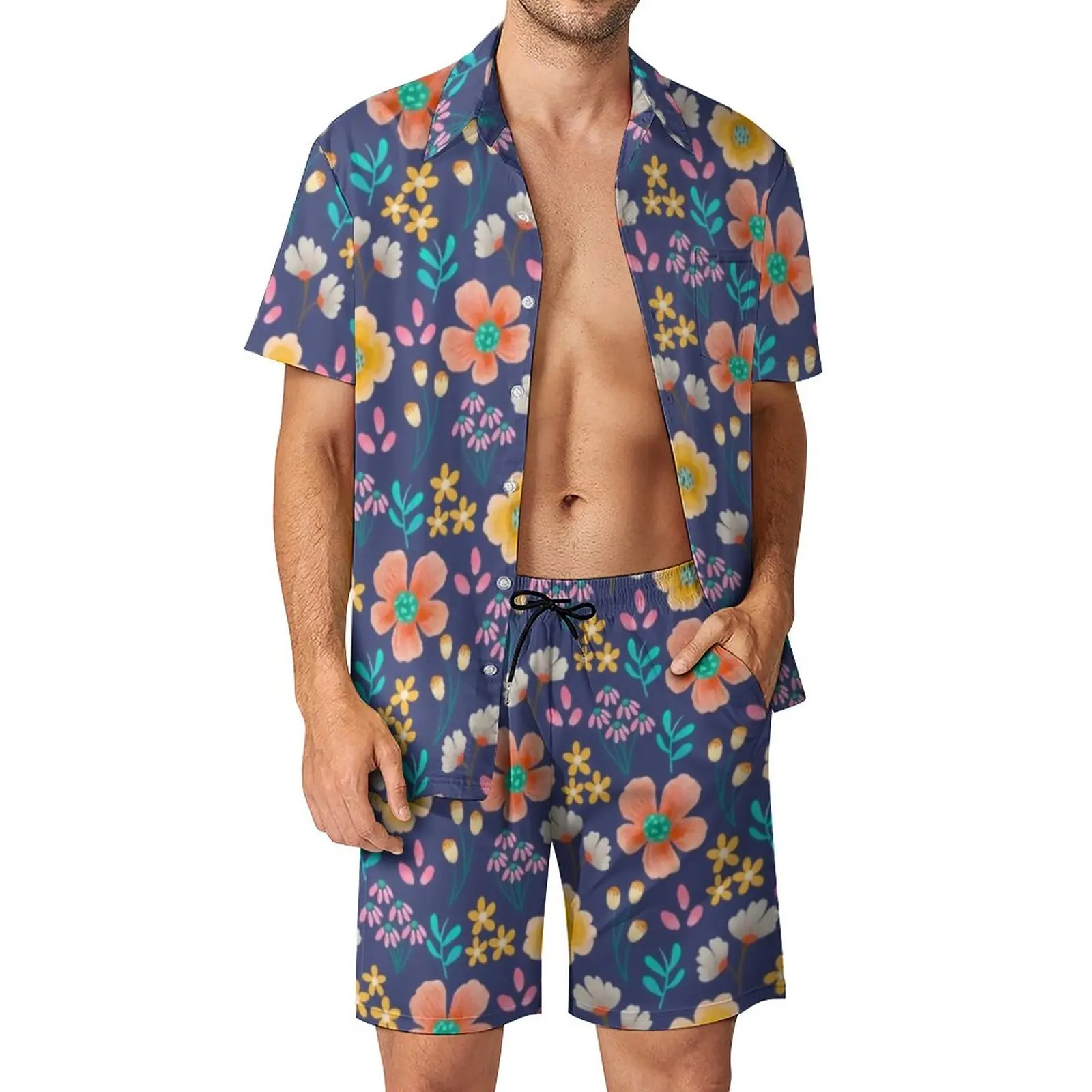 Vibrant Bright Flowers Men Sets Cute Floral Print Casual Shorts Beach Shirt Set Summer Fashion Design Suit Short-Sleeve Clothing
Vibrant Bright Flowers Men Sets Cute Floral Print Casual Shorts Beach Shirt Set Summer Fashion Design Suit Short-Sleeve Clothing