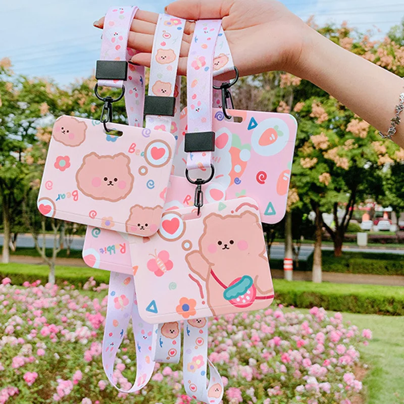 Cute Cartoon Card Holder With Lanyard Ins Bear Cover Hanging Neck Type Slide Card Cover Fall-resistant Girl Students Gift
Cute Cartoon Card Holder With Lanyard Ins Bear Cover Hanging Neck Type Slide Card Cover Fall-resistant Girl Students Gift