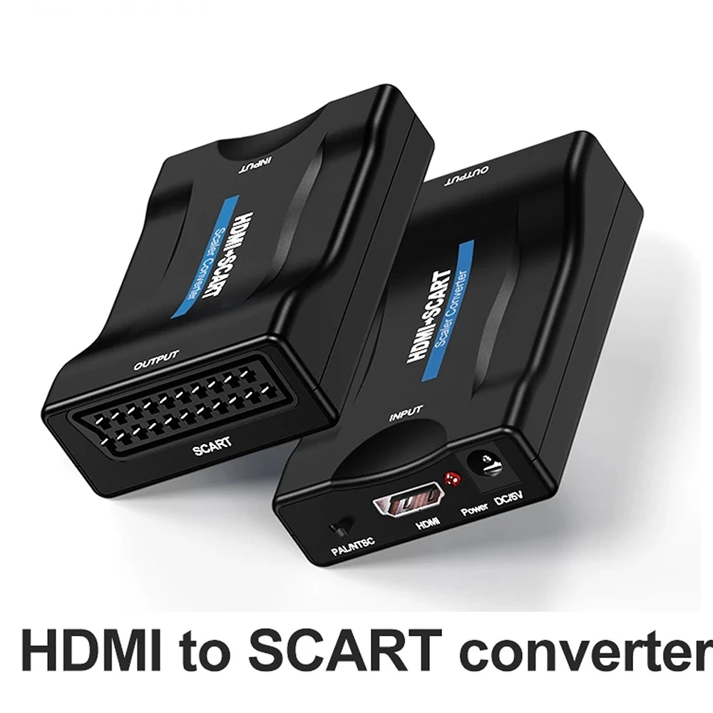 

1080P HDMI-COMPATIVEL COM SCART Conversor DE Audio DE Video AV Adaptador HD Receptor TV DVD COM Plugue DE Alimentacao eua/ue