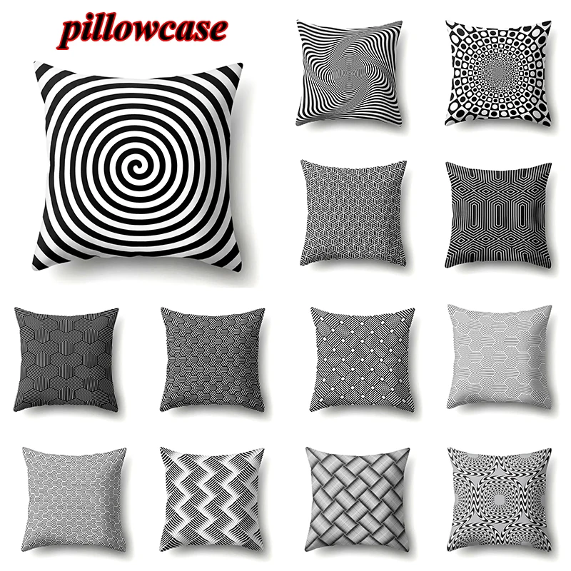 Black And White Striped Dotted Grid Geometric Art Pillow Cases Soft Pillowcase Cushion Cover Abstract Home Textile Products
Black And White Striped Dotted Grid Geometric Art Pillow Cases Soft Pillowcase Cushion Cover Abstract Home Textile Products
