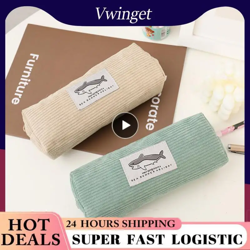 Large Capacity School Pencil Pouch Corduroy Corduroy Pen Case High-quality Corduroy Shark Pencil Case Kawaii Pen Bag About 35g
Large Capacity School Pencil Pouch Corduroy Corduroy Pen Case High-quality Corduroy Shark Pencil Case Kawaii Pen Bag About 35g