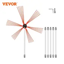 VEVOR Chimney Sweep Kit 39in Nylon Chimney Rods and Brush Head Electric Drill Drive Sweeping Cleaning Tool for Fireplace Chimney