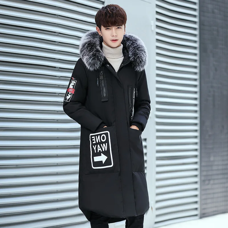 Winter Men's White Duck Down Jacket Coats Outdoor Thicken Long Windbreaker Youth Fashion Big Fur Collar Hooded Puffer Jackets
Winter Men's White Duck Down Jacket Coats Outdoor Thicken Long Windbreaker Youth Fashion Big Fur Collar Hooded Puffer Jackets