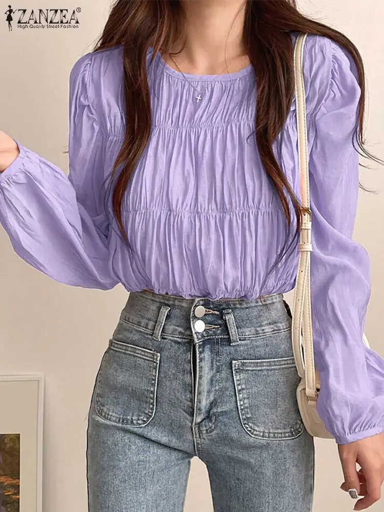 ZANZEA Korean Stylish Y2k Tunics Vintage Pleated Summer Shirts Fashion Round Neck Cropped Tops 2023 Casual Long Sleeve Blouses
ZANZEA Korean Stylish Y2k Tunics Vintage Pleated Summer Shirts Fashion Round Neck Cropped Tops 2023 Casual Long Sleeve Blouses