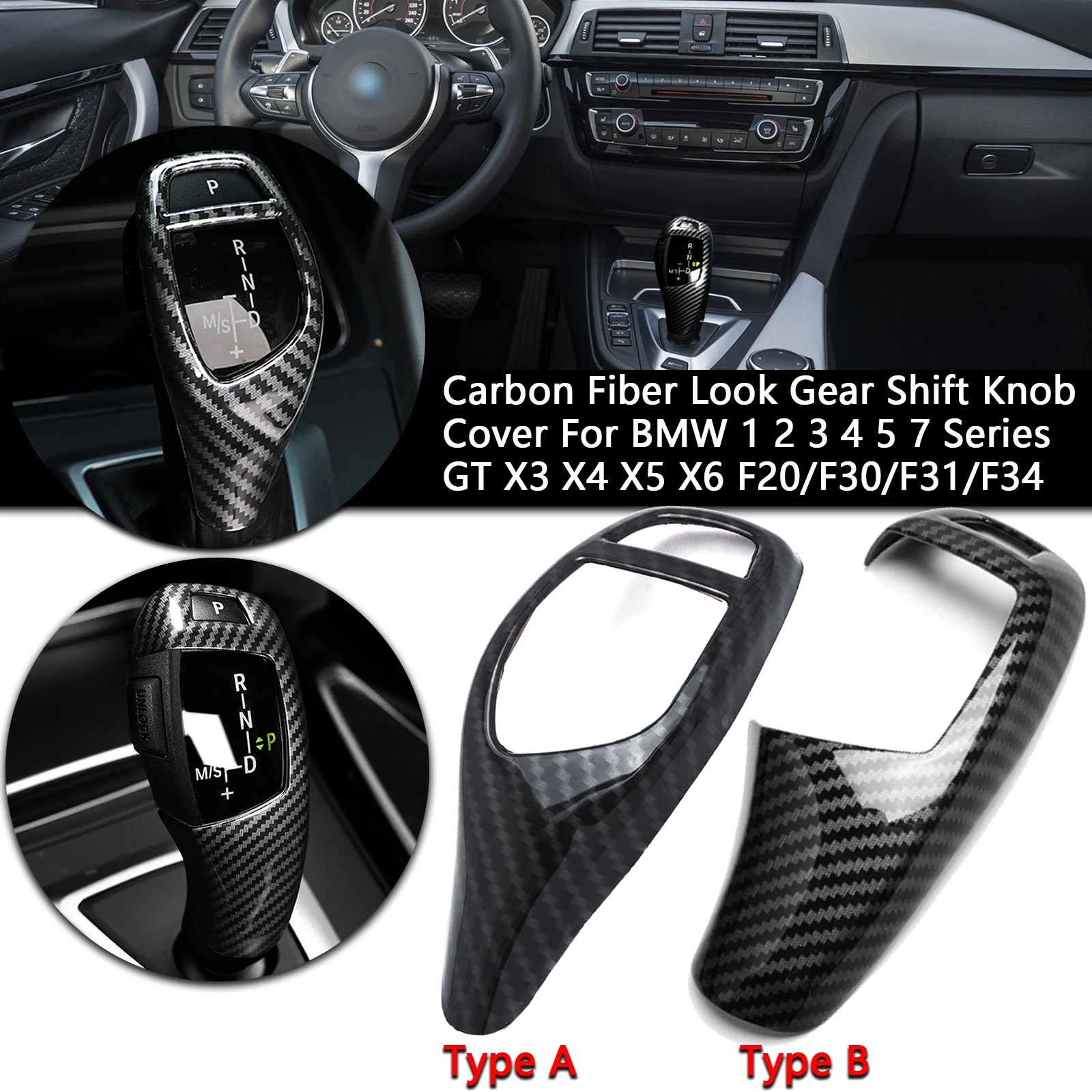 Carbon Fiber Style Gear Shift Knob Cover Cap Trim 2 Type For BMW 1 2 3 4 5 7 Series GT X3 X4 X5 X6 F20/F30/F31/F34/F10/F15
Carbon Fiber Style Gear Shift Knob Cover Cap Trim 2 Type For BMW 1 2 3 4 5 7 Series GT X3 X4 X5 X6 F20/F30/F31/F34/F10/F15
