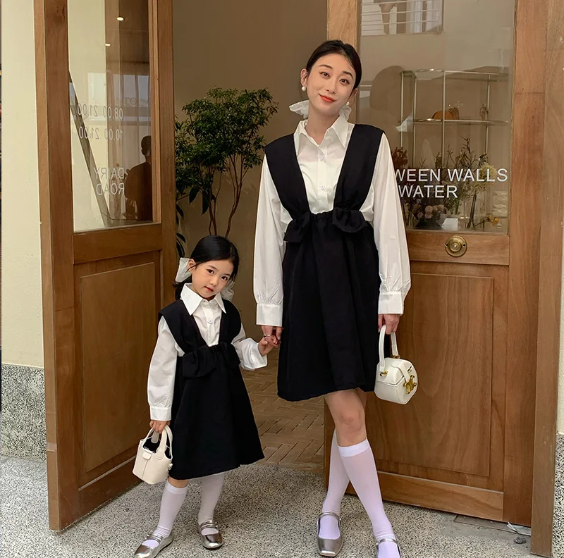 Mommy and Daughter Matching Clothes 2022 Spring Autumn Shirt and Strap Dress Set Japanese Style Casual Solid Simple Clothes Set
Mommy and Daughter Matching Clothes 2022 Spring Autumn Shirt and Strap Dress Set Japanese Style Casual Solid Simple Clothes Set