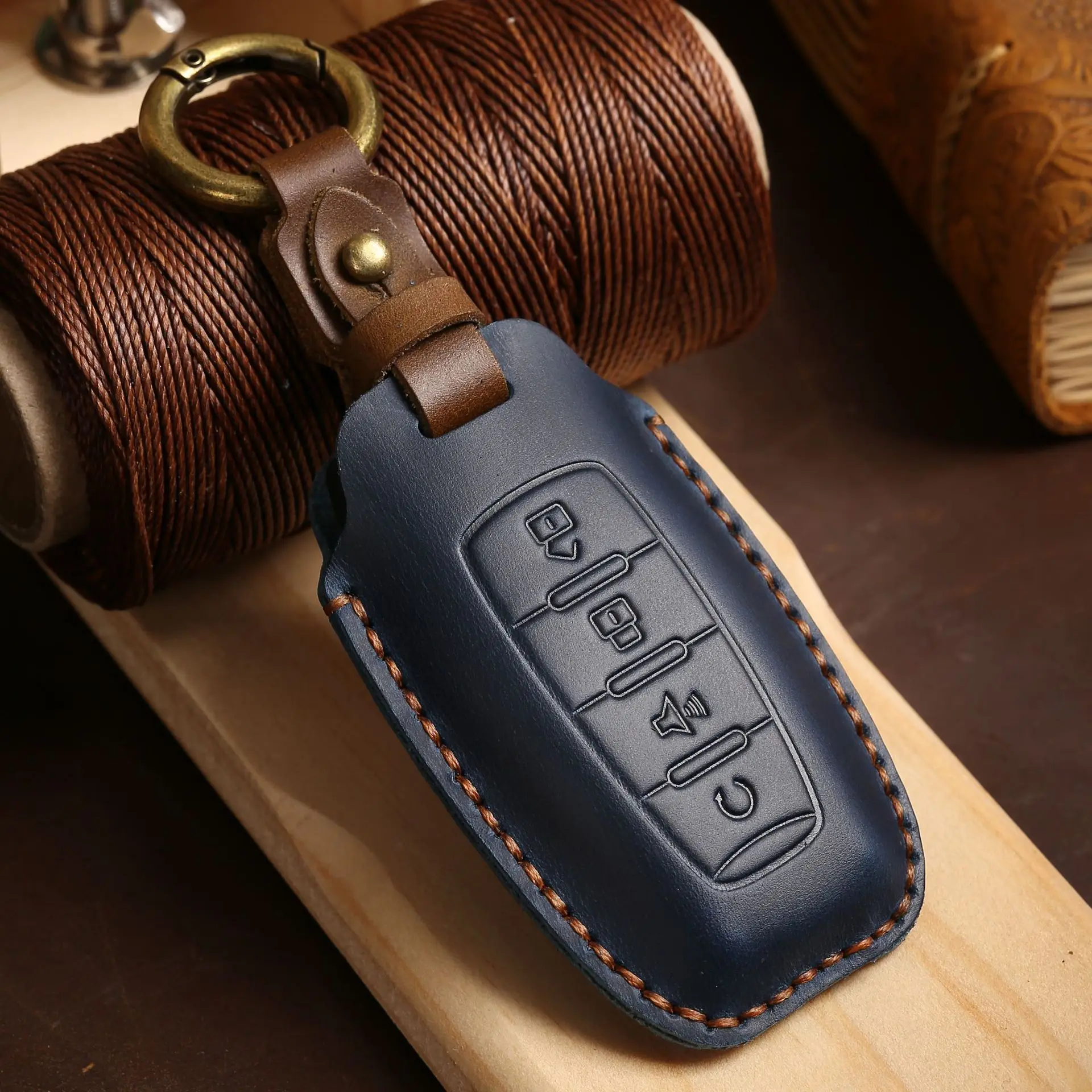 

Car Key Case Cover Leather for Haval Jolion H6 H7 H4 H9 F5 F7 H2S Big Dog Great Wall Euler White Cat Keyring