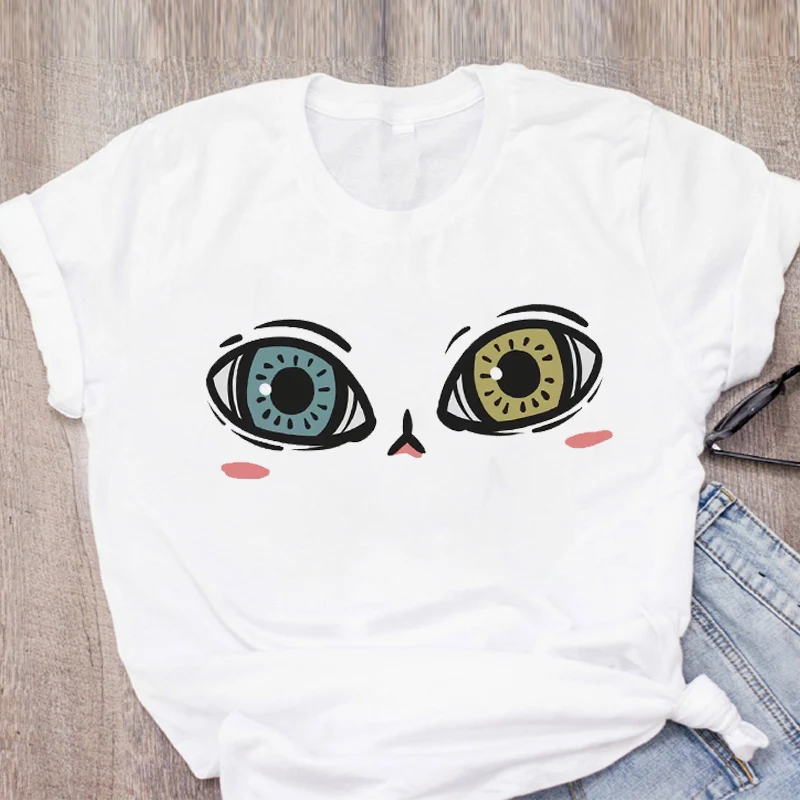 Summer Kawaii Cartoon Cat Face Animal Print Women Short Sleeve Casual Cotton T-shirt Girls Harajuku Style Fashion Tshirts
Summer Kawaii Cartoon Cat Face Animal Print Women Short Sleeve Casual Cotton T-shirt Girls Harajuku Style Fashion Tshirts
