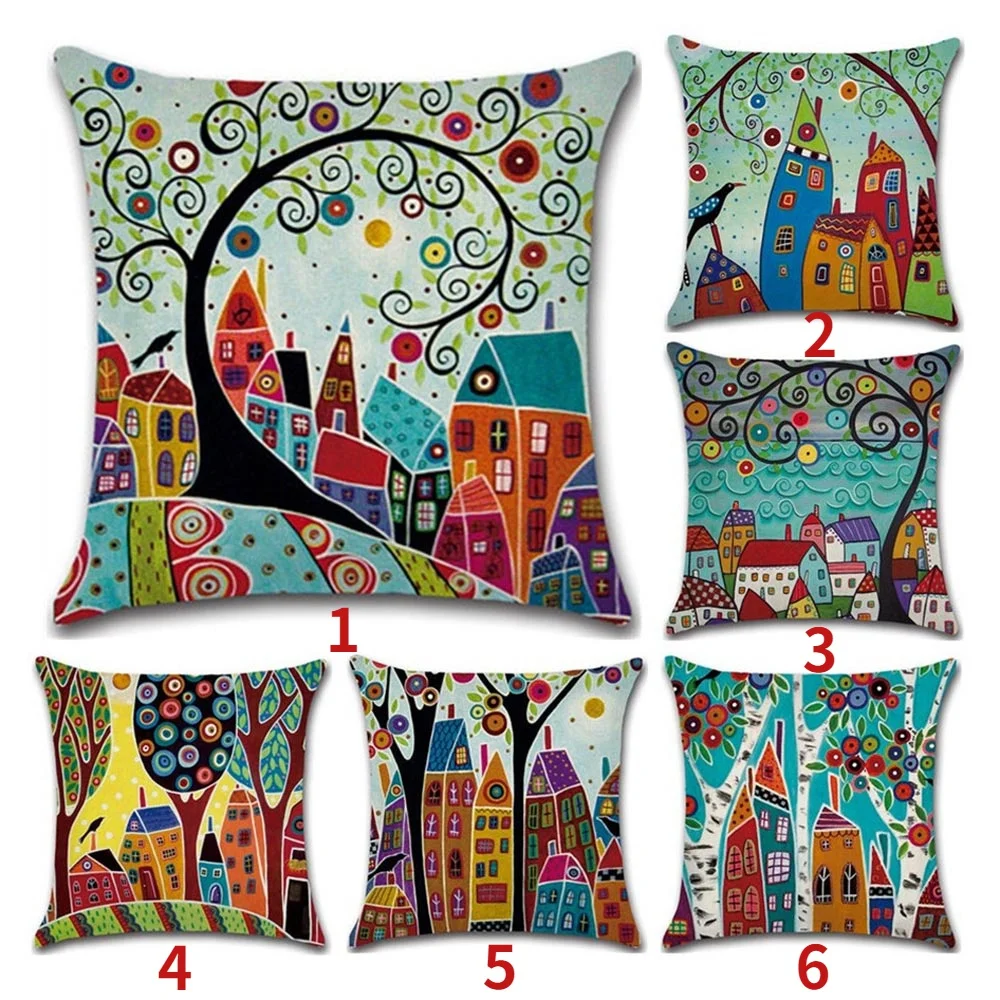 Cartoon tree printed pillowcase art cushion cover living room, bedroom, sofa, chair, bed pillowcase decoration modern pillowcase
Cartoon tree printed pillowcase art cushion cover living room, bedroom, sofa, chair, bed pillowcase decoration modern pillowcase