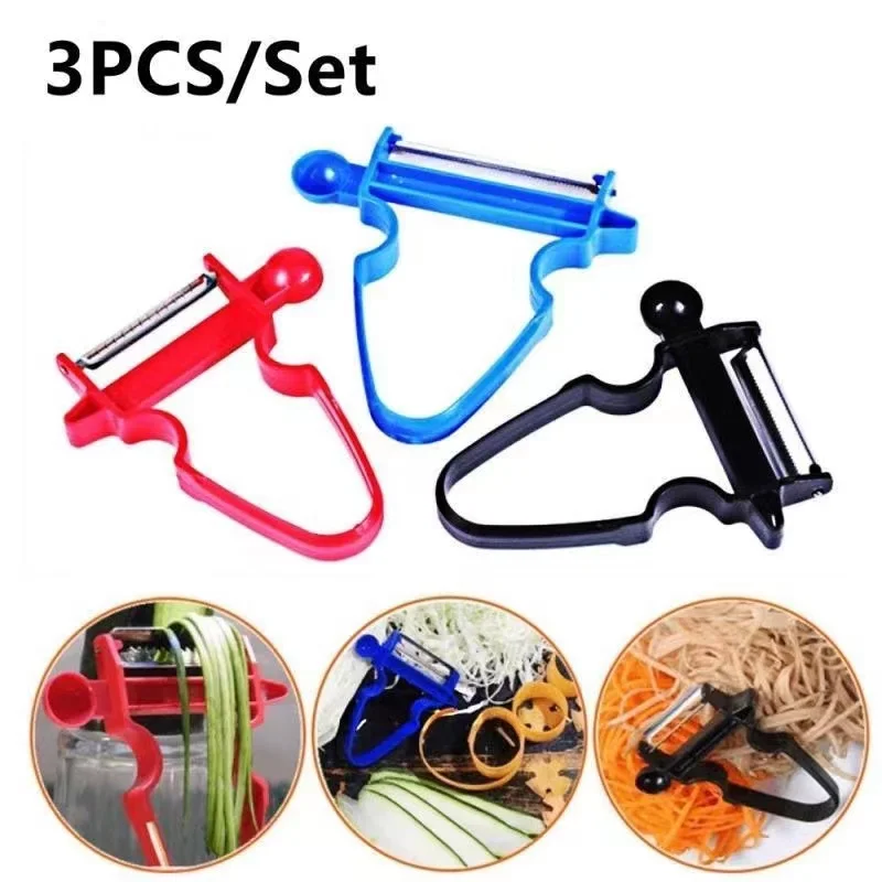 3pcs Trio Peeler Slicer Vegetable Shredder Fruit cutter Creative Multifunctional Paring Knife Kitchen Gadgets and Accessories
3pcs Trio Peeler Slicer Vegetable Shredder Fruit cutter Creative Multifunctional Paring Knife Kitchen Gadgets and Accessories