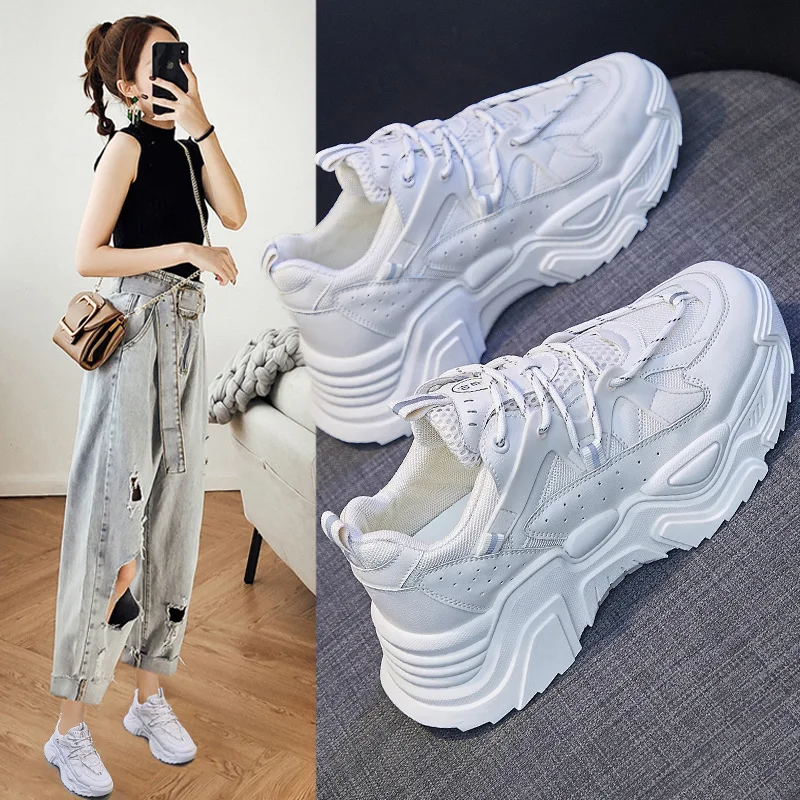 Women Chunky Sneakers Spring Girl Fashion Casual Sport Shoes Breathable Mesh Leather Patchwork Dad Platform Shoes
Women Chunky Sneakers Spring Girl Fashion Casual Sport Shoes Breathable Mesh Leather Patchwork Dad Platform Shoes