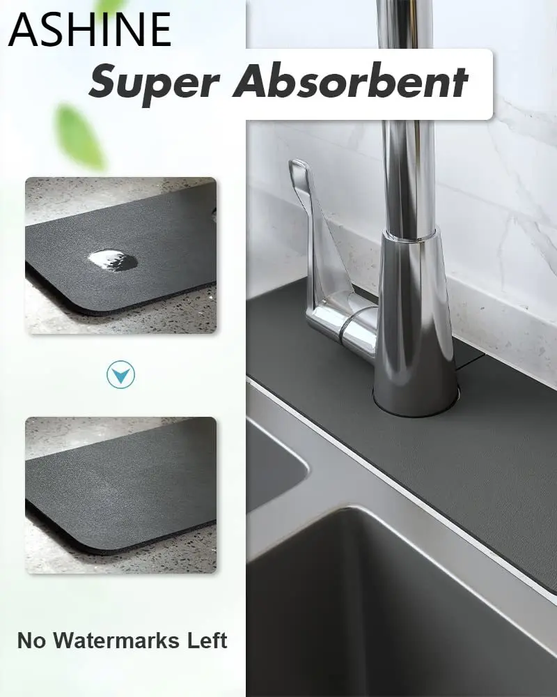 Splash Guard for Sink Faucet-1 PC Super Absorbent Fast Drying Mat Sink Gadgets-Splash Guard Behind Faucet Drip Catcher for Kitch
Splash Guard for Sink Faucet-1 PC Super Absorbent Fast Drying Mat Sink Gadgets-Splash Guard Behind Faucet Drip Catcher for Kitch