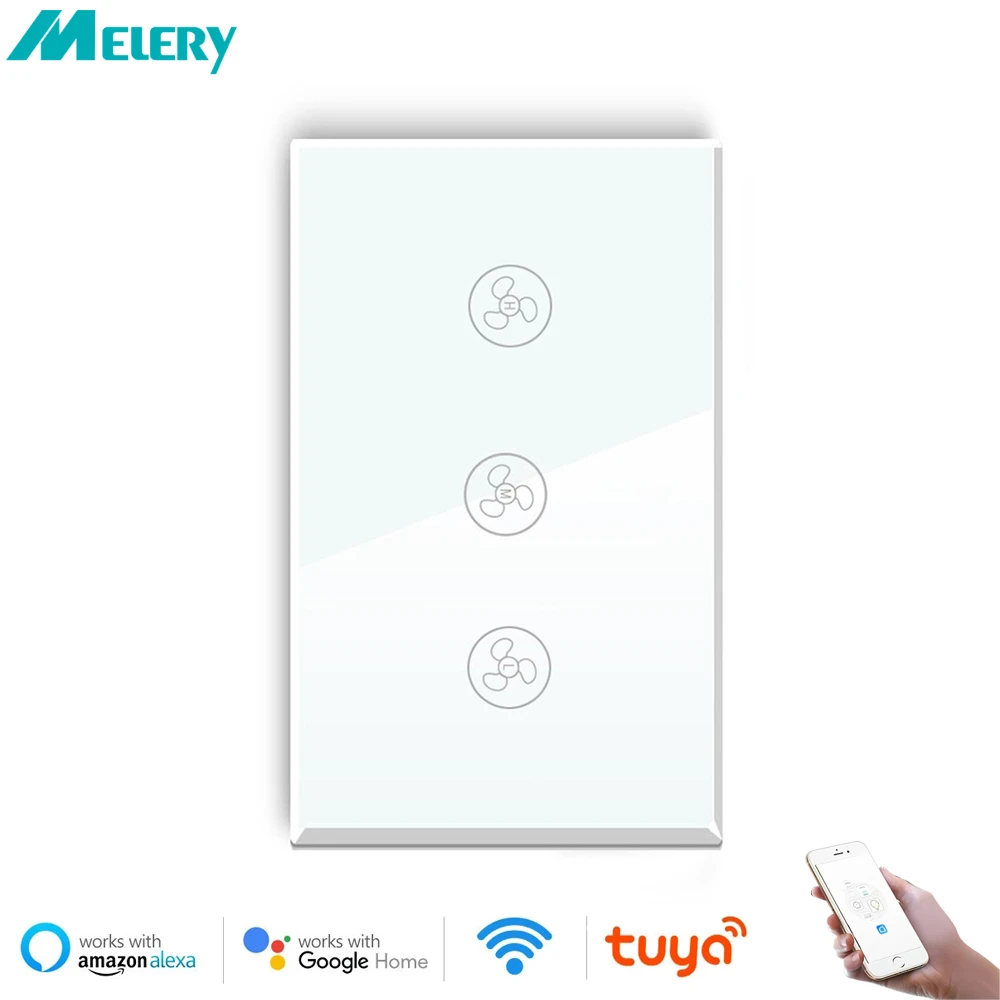 Melery Smart Fan Switch Speed Control Wifi Enabled Variable Ceiling Touch Glass Panel Remote by Alexa Dot Google Home Assistant
Melery Smart Fan Switch Speed Control Wifi Enabled Variable Ceiling Touch Glass Panel Remote by Alexa Dot Google Home Assistant