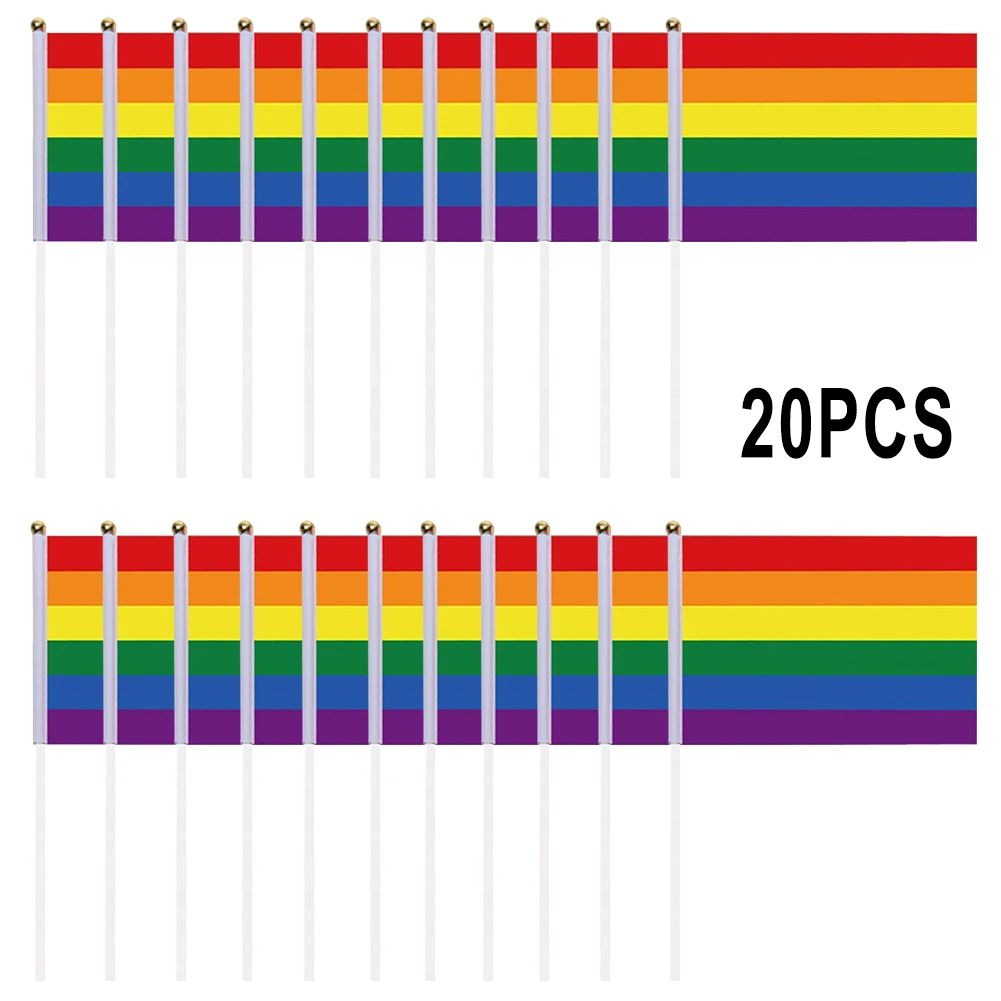 Handheld Rainbow Flag Mini Desktop 20*14cm Waving Pride Party LGBT Small Stick Hand Waving Gay Pride Bisexual Pride Flag
Handheld Rainbow Flag Mini Desktop 20*14cm Waving Pride Party LGBT Small Stick Hand Waving Gay Pride Bisexual Pride Flag