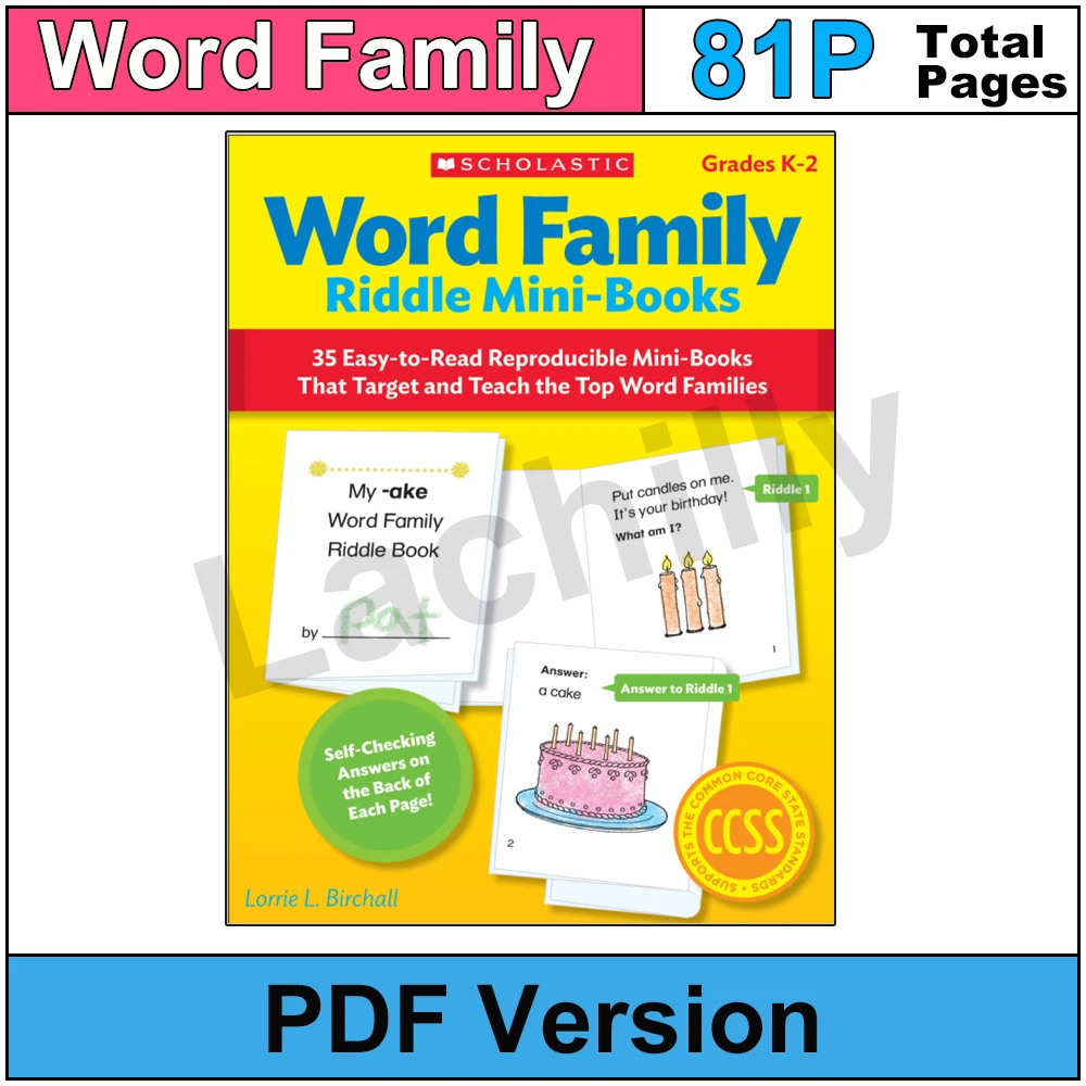 81P Word Family Riddle Mini-Books for kids learning English books printable PDF File
81P Word Family Riddle Mini-Books for kids learning English books printable PDF File