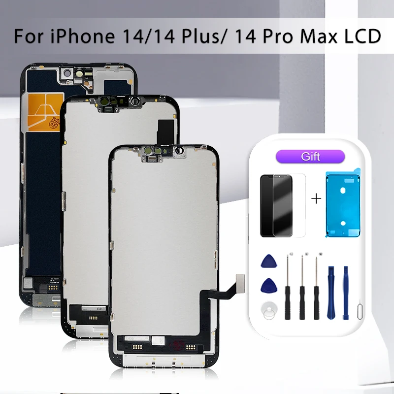ЖК-дисплей с сенсорной панелью и дигитайзером для Iphone 14, OLED-экран для Iphone 14 Plus, 14 Pro Max, дисплей в сборе, с инструментами, 1 шт.
ЖК-дисплей с сенсорной панелью и дигитайзером для Iphone 14, OLED-экран для Iphone 14 Plus, 14 Pro Max, дисплей в сборе, с инструментами, 1 шт.