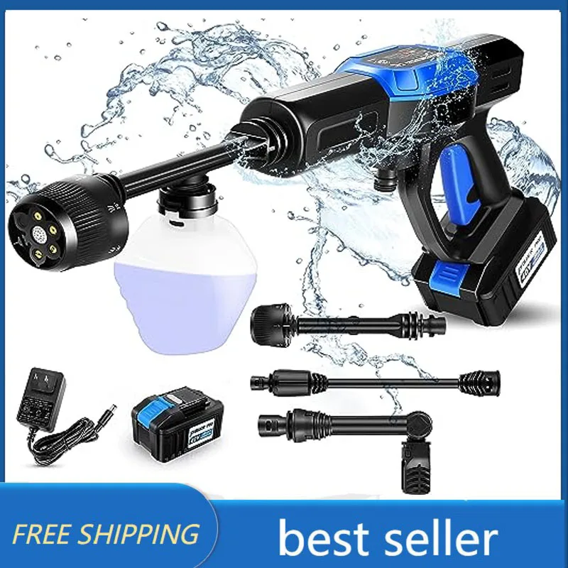 Портативный беспроводной мойщик высокого давления с перезаряжаемой батареей Ач, насадка 6-в-1, ручной мойщик автомобиля, зарядное устройство входит в комплект 
Портативный беспроводной мойщик высокого давления с перезаряжаемой батареей Ач, насадка 6-в-1, ручной мойщик автомобиля, зарядное устройство входит в комплект