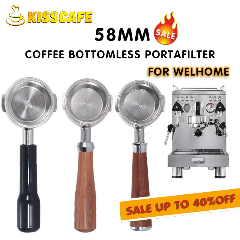 58MM Coffee Bottomless Portafilter For Welhome KD-135B KD-21 Stainless Steel Replacement Filter Basket Coffee Machine Accessory
58MM Coffee Bottomless Portafilter For Welhome KD-135B KD-21 Stainless Steel Replacement Filter Basket Coffee Machine Accessory