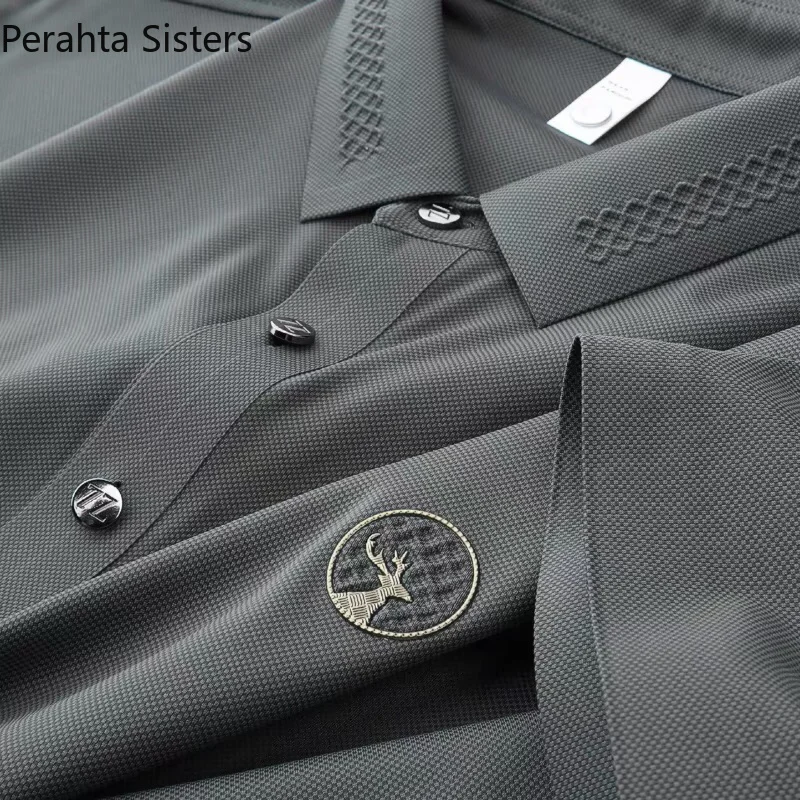 2023 Summer Ice-smooth High-end Polo Shirt Men's Short-sleeved Fashion Deer Head Embroidered Lapel Casual T-shirt Mens Top
2023 Summer Ice-smooth High-end Polo Shirt Men's Short-sleeved Fashion Deer Head Embroidered Lapel Casual T-shirt Mens Top