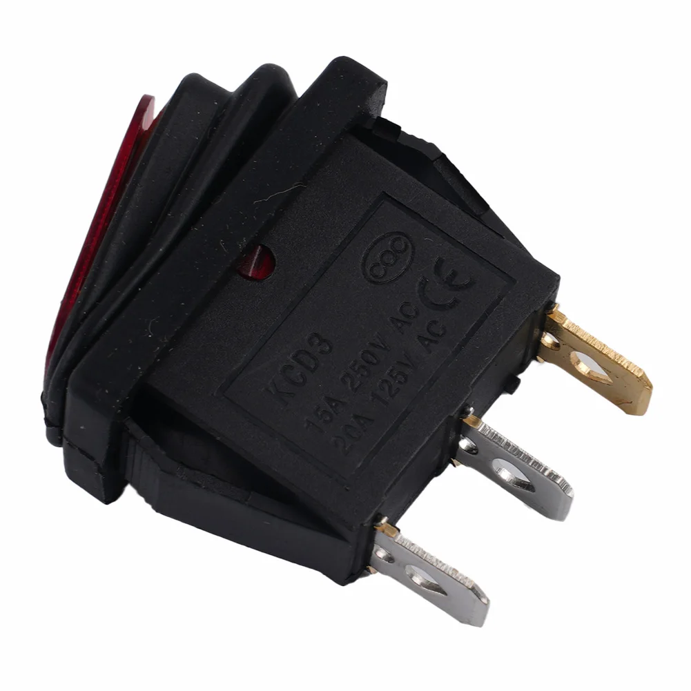 Rocker Button Switch Pratical Red Tool Trim 15A 250V/20A 125V AC 3Pin Accessory Decoration High Power KCD3 ON/OFF
Rocker Button Switch Pratical Red Tool Trim 15A 250V/20A 125V AC 3Pin Accessory Decoration High Power KCD3 ON/OFF