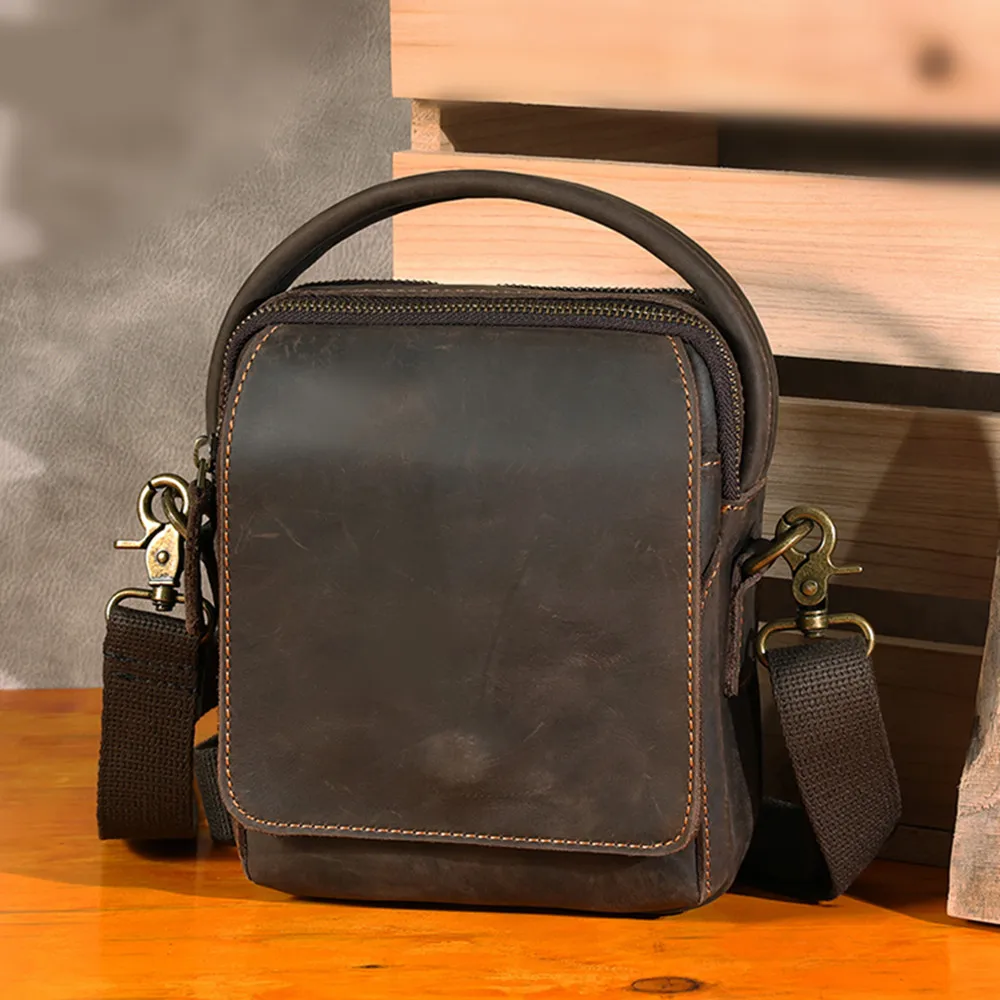Crazy Horse Cow Leather Men's Crossbody Bag Retro Casual Bag Fashion Men's Shoulder Bag Travel Backpack Quality Men's Bag
Crazy Horse Cow Leather Men's Crossbody Bag Retro Casual Bag Fashion Men's Shoulder Bag Travel Backpack Quality Men's Bag