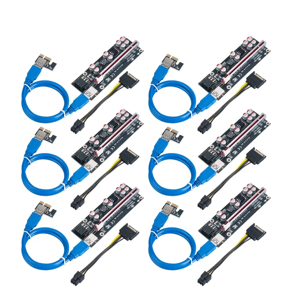 6pcs Newest 009S PLUS USB 3.0 PCI-E Riser VER009 Express 1X 4x 8x 16x Extender pcie Riser Adapter Card SATA 15pin to 6 pin
6pcs Newest 009S PLUS USB 3.0 PCI-E Riser VER009 Express 1X 4x 8x 16x Extender pcie Riser Adapter Card SATA 15pin to 6 pin