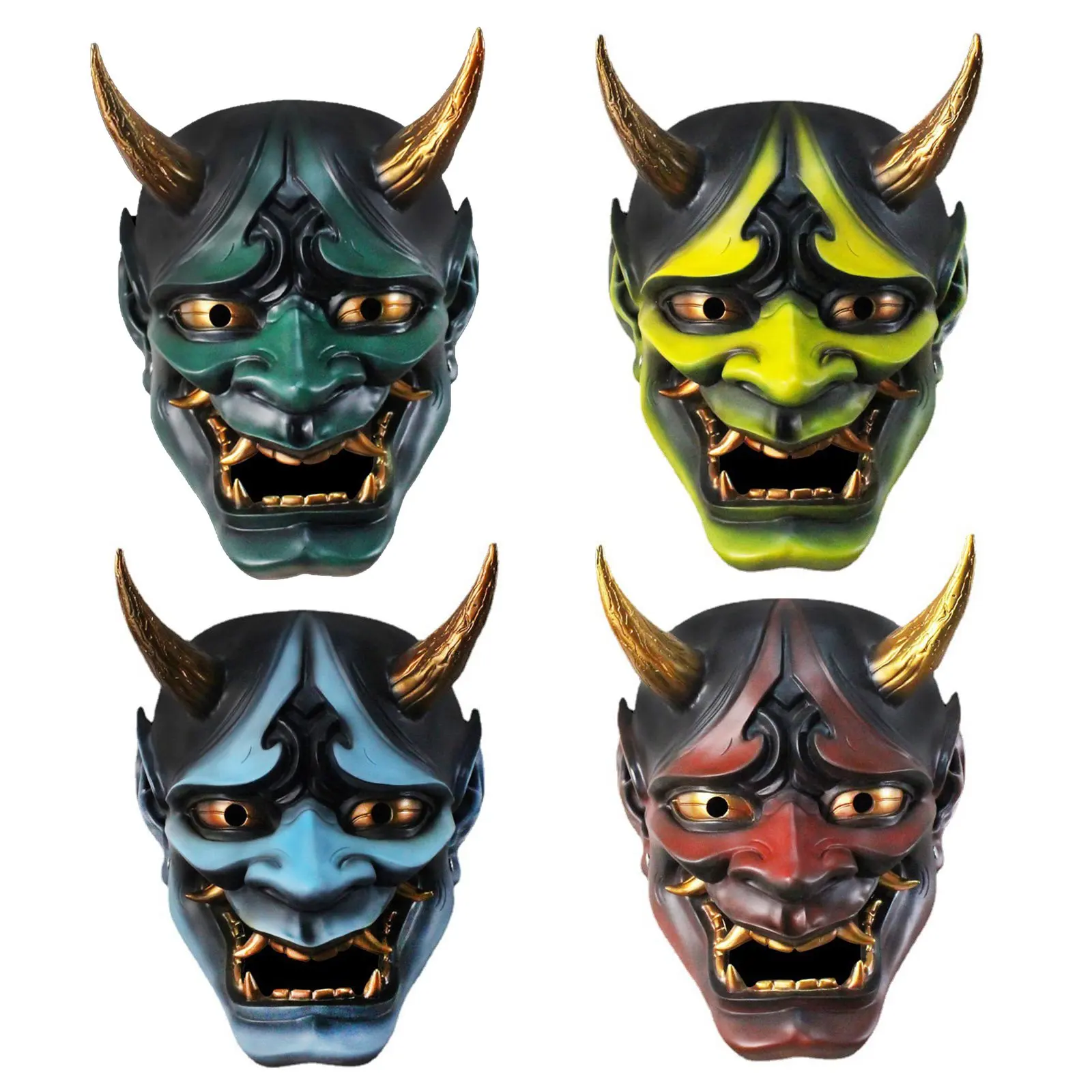 Adult Unisex Resin Japanese Monster Devil Hannya Noh Kabuki Demon Oni Samurai Mask Full Face Halloween Blue Red Party 20.5*26CM
Adult Unisex Resin Japanese Monster Devil Hannya Noh Kabuki Demon Oni Samurai Mask Full Face Halloween Blue Red Party 20.5*26CM