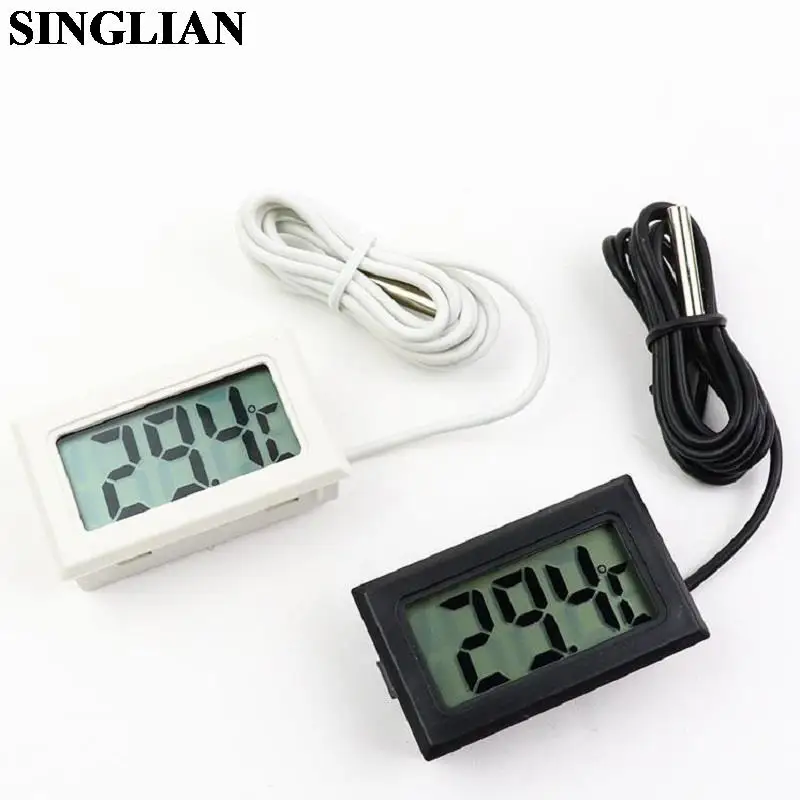 

Embedded Electronic LCD Digital Display Thermometer Refrigerator Fish Tank Temperature Measurement 1/2/3M Waterproof Probe Cable