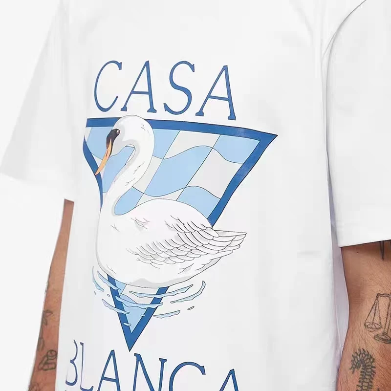 Oversized Swan Print Casablanca T Shirt Men Women Best Quality Tennis Club T-Shirts Streetwear Casual Short Sleeve
Oversized Swan Print Casablanca T Shirt Men Women Best Quality Tennis Club T-Shirts Streetwear Casual Short Sleeve