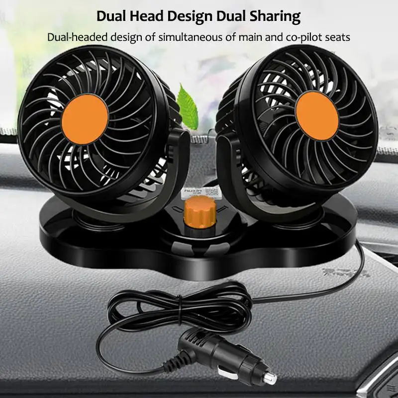 12V/24V 2 Speed Dual Head Cooling Car Air Fan 360 Degree Adjustment Five Leaf Fans Low Noise Car Auto Cooler Air Fan Cool Tools
12V/24V 2 Speed Dual Head Cooling Car Air Fan 360 Degree Adjustment Five Leaf Fans Low Noise Car Auto Cooler Air Fan Cool Tools