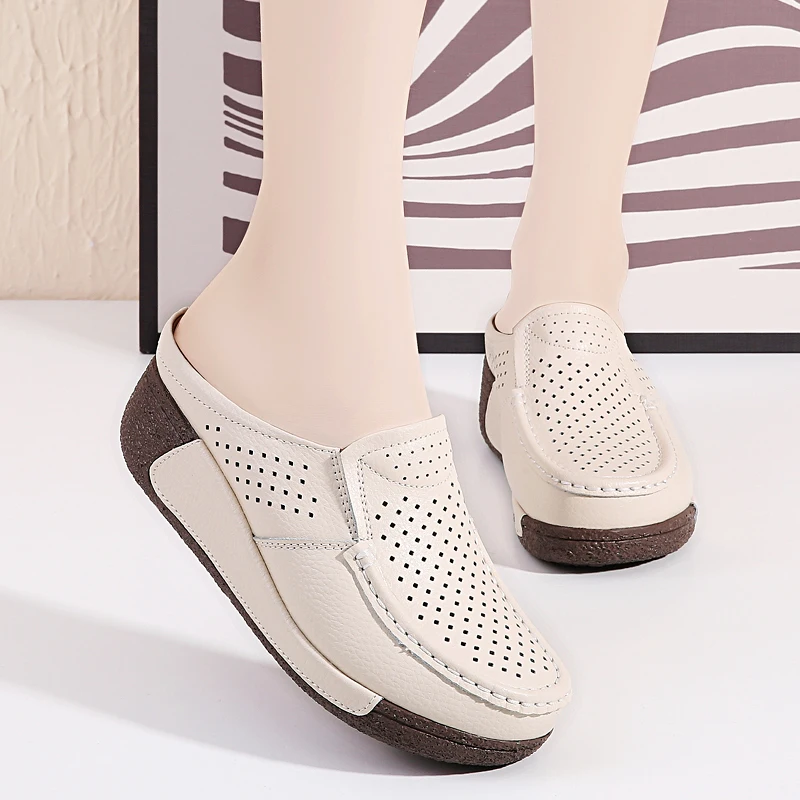 Summer Women Casual Shoes Hollow Out Lady Half Loafers Flat Platform Leather Moccasins Women Luxury Half Shoes Zapatillas Mujer
Summer Women Casual Shoes Hollow Out Lady Half Loafers Flat Platform Leather Moccasins Women Luxury Half Shoes Zapatillas Mujer