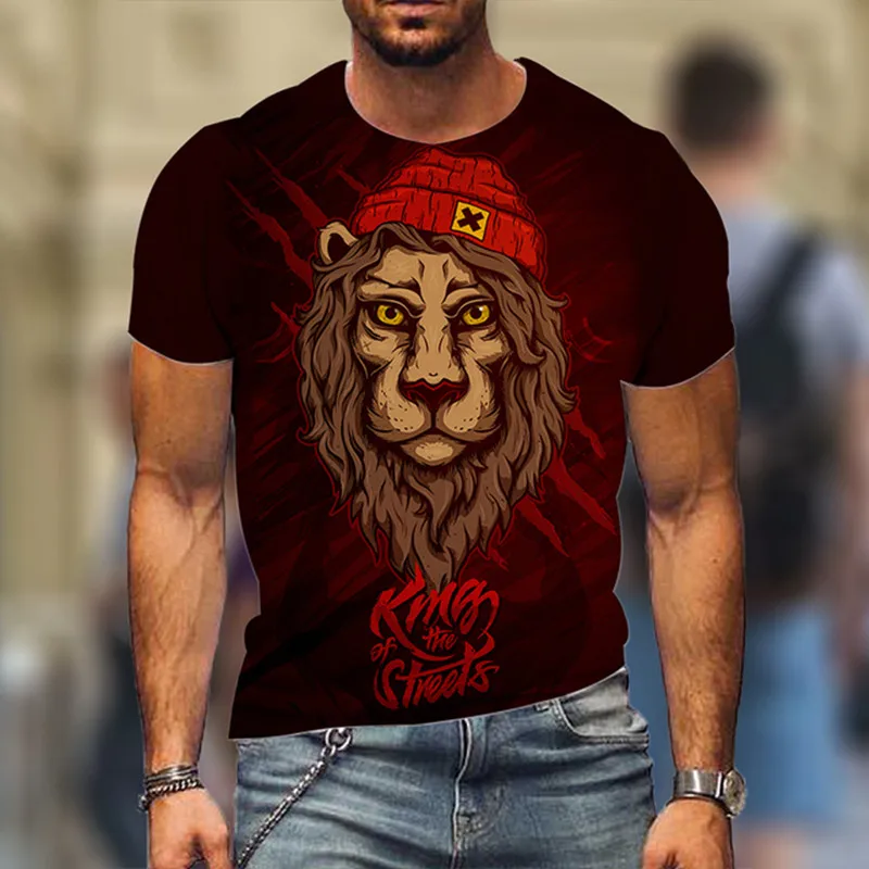 Animal graphic T-shirt men lion 3D T-shirt Hip Hop Casual short sleeve Top summer fashion hot Street plus size clothing
Animal graphic T-shirt men lion 3D T-shirt Hip Hop Casual short sleeve Top summer fashion hot Street plus size clothing