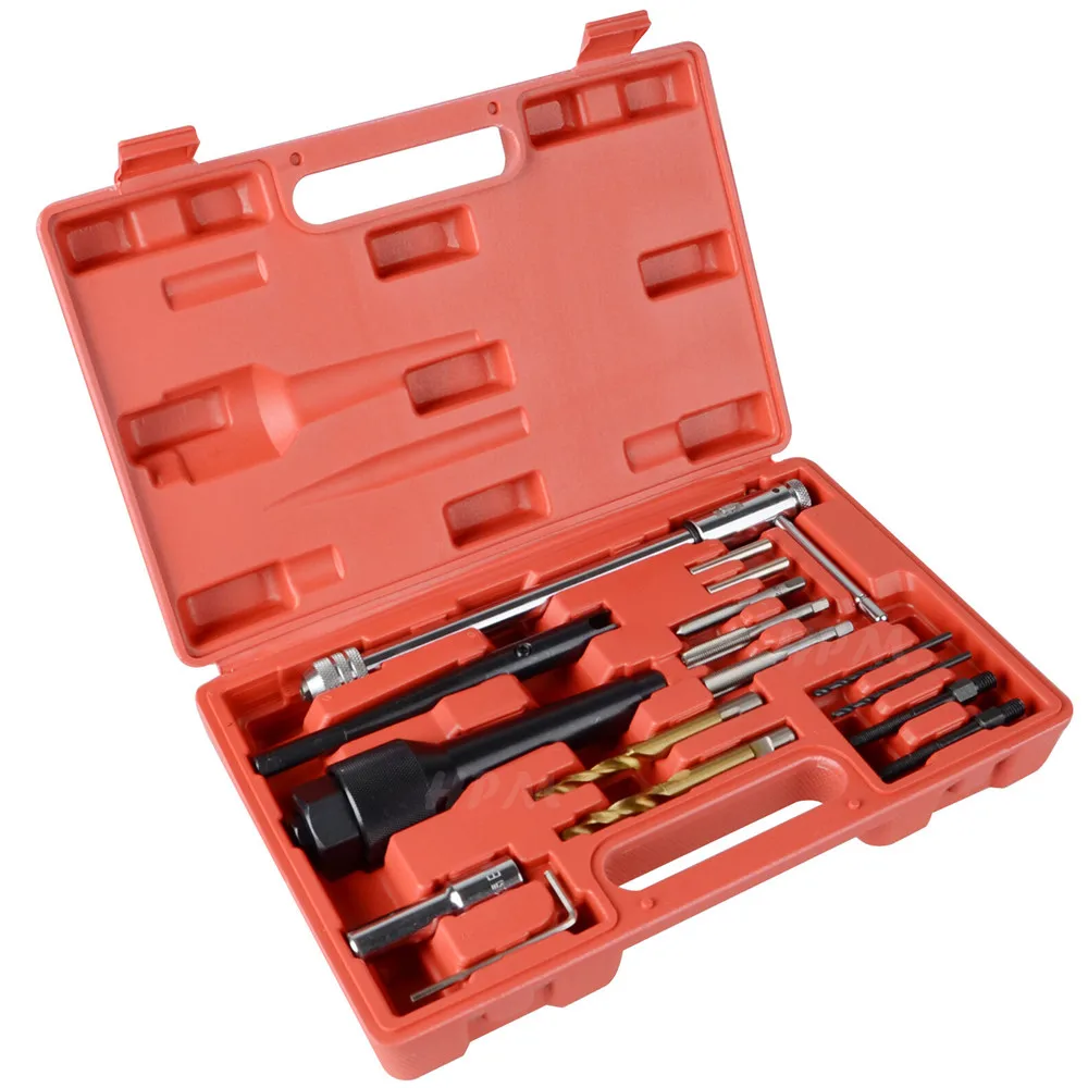 16pcs Pack Damaged Glow Plug Removal Remover Thread Repair Car Garage Extractor Tool Kit Set 8MM 10MM
16pcs Pack Damaged Glow Plug Removal Remover Thread Repair Car Garage Extractor Tool Kit Set 8MM 10MM