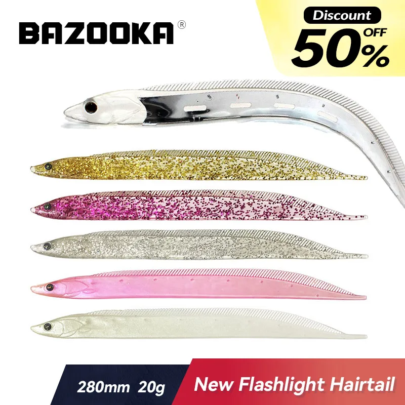 Bazooka 5pcs Bait Deep Sea Trolling Fishing Lure Soft Hairtail Silicone Knife Blade Boat Softjerk Texan Wobbler Ribbon
Bazooka 5pcs Bait Deep Sea Trolling Fishing Lure Soft Hairtail Silicone Knife Blade Boat Softjerk Texan Wobbler Ribbon