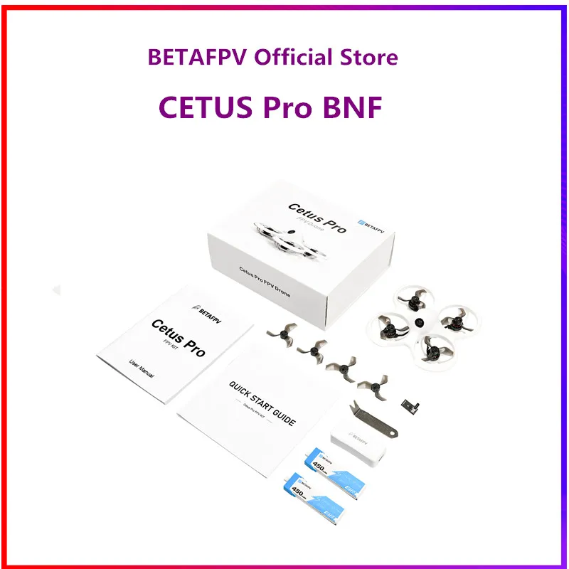 

BETAFPV Cetus pro Brushless Quadcopter BNF Brushless Motors BT2.0 450mah 1S Battery BNF RC Drone