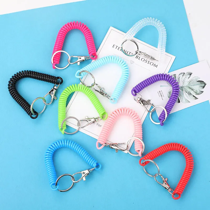 18cm Spiral Elastic Spring Rope Keychain Key Ring Metal Carabiner For Outdoor Anti-lost Phone Spring Key Cord Clasp Hook
18cm Spiral Elastic Spring Rope Keychain Key Ring Metal Carabiner For Outdoor Anti-lost Phone Spring Key Cord Clasp Hook